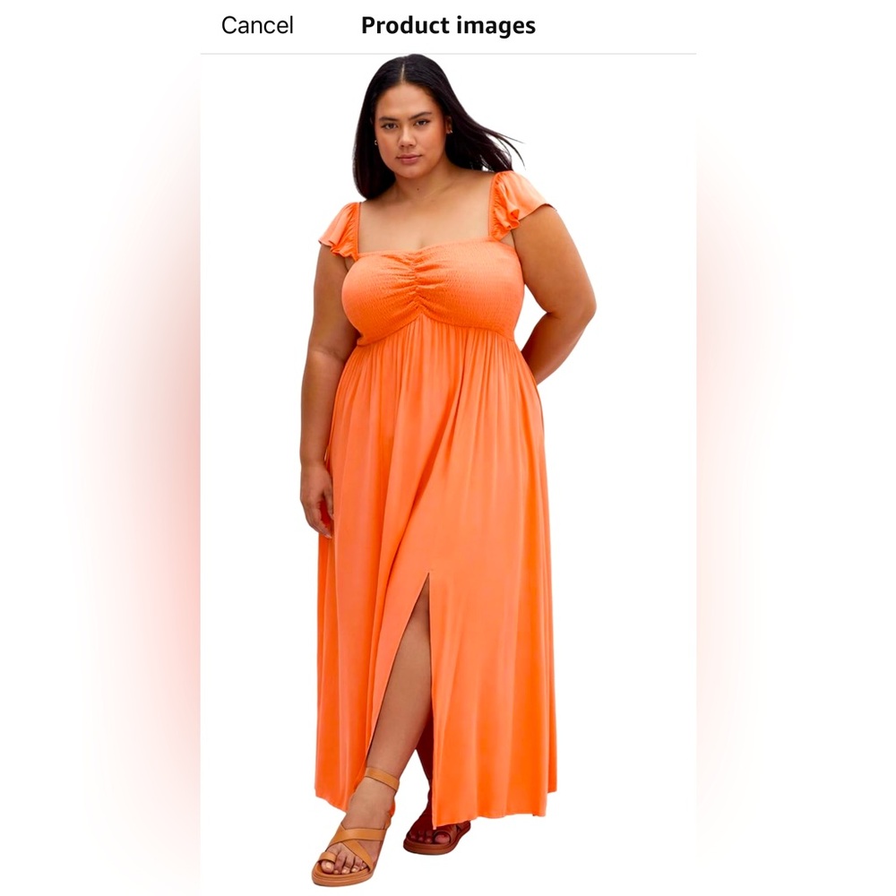 City Chic Tiarne coral maxi dress size 22